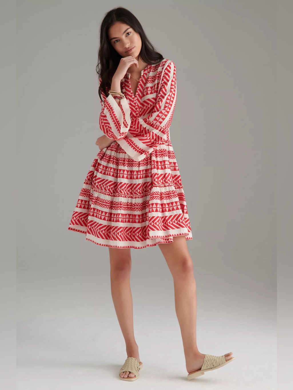 Anthropologie X Devotion Twins Embroidered Ella Tunic Mini Dress
